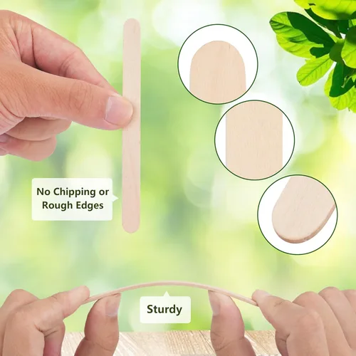 Miniatura 3 de 1200 palitos de madera para manualidades, palitos de helado de madera natural de 4.5 pulgadas de largo para manualidades de bricolaje de madera