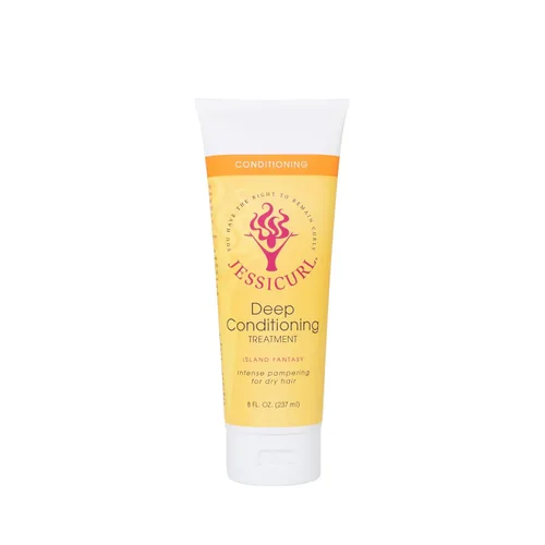 Jessicurl, Tratamiento acondicionador profundo, Island Fantasy, 8 onzas líquidas, acondicionador profundo para cabello seco dañado, gran mascarilla