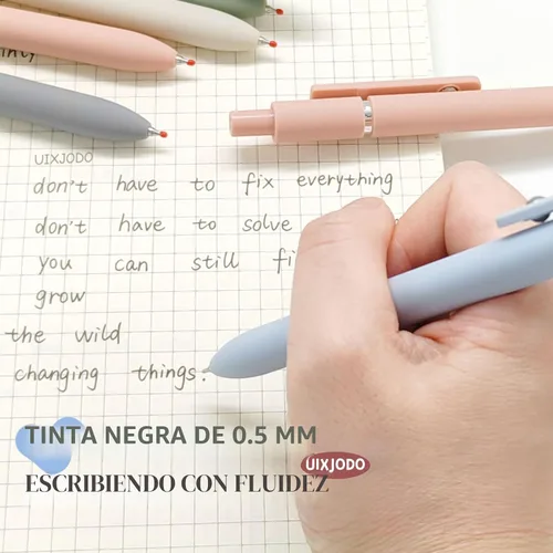 Miniatura 5 de UIXJODO Bolígrafos de gel, 10 piezas de 0,5 mm, bolígrafos de tinta negra de punta fina de escritura suave, bolígrafos retráctiles de la serie