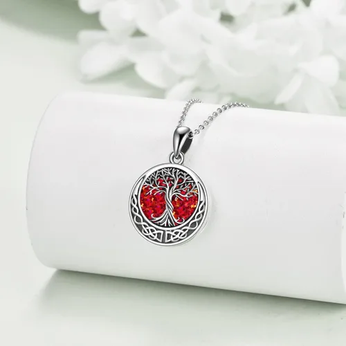 Miniatura 3 de ONEFINITY Collar con medallón de árbol de la vida, collar de plata de ley que sostiene fotos, colgante de medallón del árbol de la vida