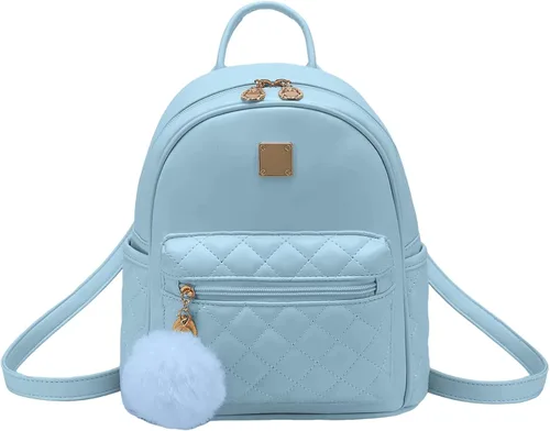Miniatura 15 de Mini mochila de moda para niñas, bolso pequeño lindo de cuero a cuadros para mujer, mochilas pequeñas, Negro -, Mini mochila de moda para niñas