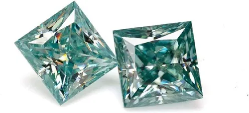 Miniatura 4 de ERAA JEWEL Moissanita suelta de 3.00 quilates, piedra de moissanita de color azul, claridad VVS1, piedra preciosa brillante de corte princesa
