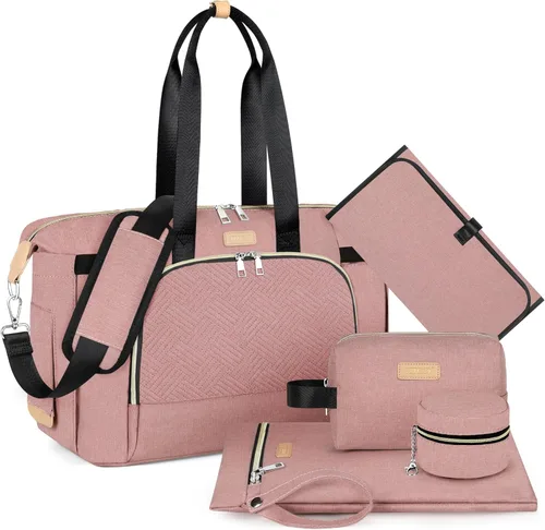 Miniatura 9 de ITIEZY Bolsa de pañales tipo tote para bebé - Bolsa grande para mamá con cambiador portátil, estuche para chupete, bolsas de hospital, bolsa