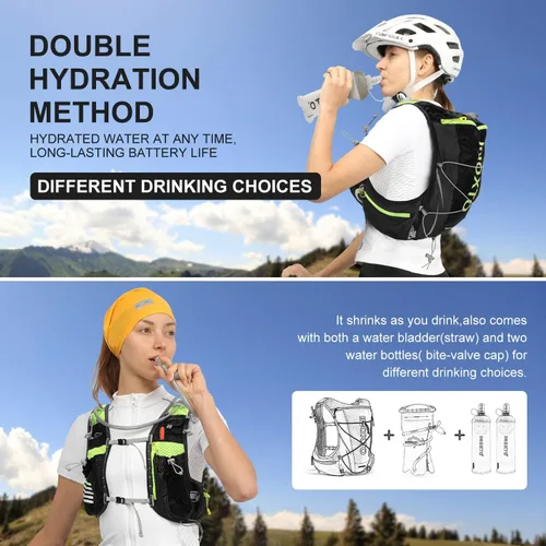 Miniatura 3 de INOXTO Hydration Vest Backpack,Lightweight Water Running Vest Pack with 1.5L Water Bladder Bag Daypack for Hiking Trail Running Cycling Race