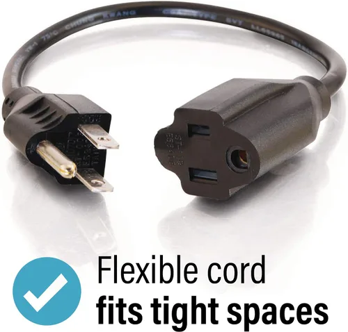 Miniatura 2 de Cables To Go Alargue calibre 18 según el sistema de medición AWG, para ahorrar enchufes, con receptor NEMA 5-15 a enchufe NEMA 5-15, color negro.
