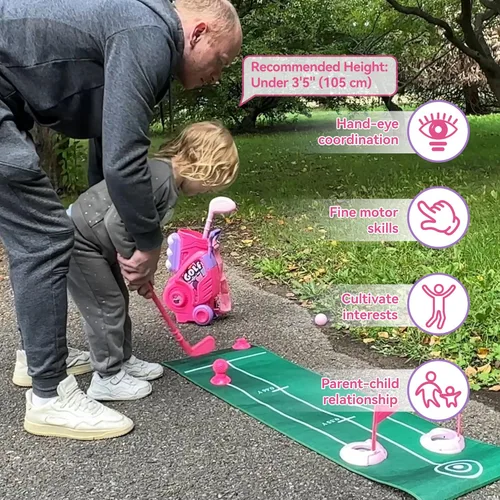 Miniatura 4 de Liberry Juego de golf para niños y niñas de 2, 3 y 4 años, carrito de golf mejorado para niños con diseño único de correa para el hombro, juguetes