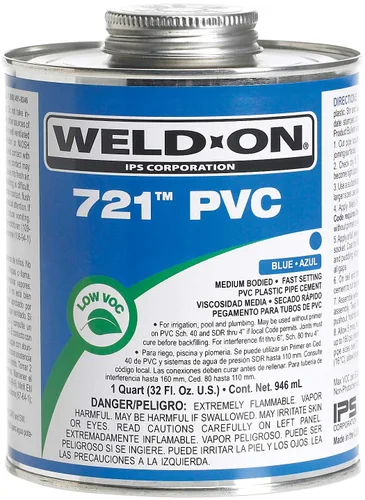 Miniatura 6 de Weld-ON 10162 721 Cemento solvente de PVC de cuerpo medio de alta resistencia, ajuste rápido y bajo contenido de compuestos orgánicos volátiles