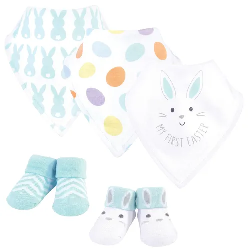 Miniatura 26 de Hudson Baby Conjunto de babero y calcetines unisex de algodón para bebé, Tamaño único Chica Calabaza