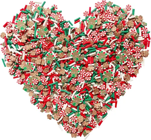 EHOPE Rebanadas de Navidad, chispas falsas de resina, chispas de caramelo falso, gránulos de arcilla, chispas de polímero, rodajas de arcilla Casa