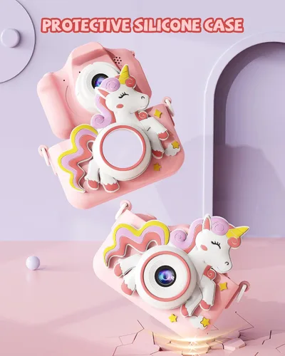 Miniatura 2 de Kikapabi Cámara de juguete de unicornio para niños, niñas y niños de 3 a 8 años, regalos de Navidad y cumpleaños para niñas de 3, 4, 5, 6, 7, 8