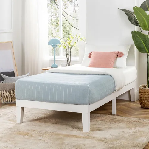 Miniatura 28 de Mellow Naturalista Classic - Cama de plataforma de madera maciza de 12 pulgadas con listones de madera, tamaño individual XL, pino natural Natural