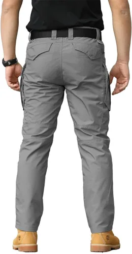 Miniatura 3 de NAVEKULL Pantalones tácticos de senderismo para hombre, pantalones cargo de combate militares antidesgarros, ligeros, pantalones de trabajo
