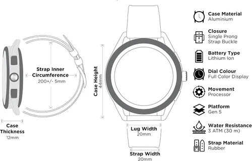Miniatura 10 de Emporio Armani - Smartwatch 3 con tecnología Wear OS de Google con altavoz frecuencia cardíaca GPS NFC y notificaciones de celular inteligente Negro