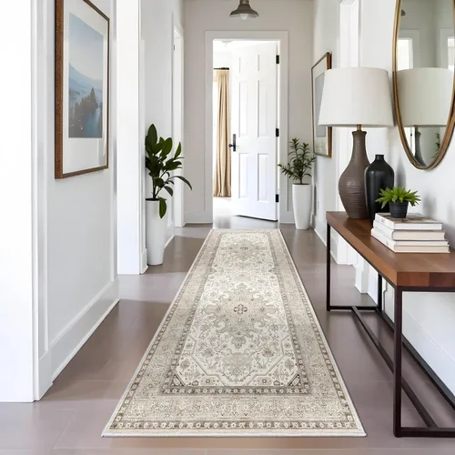 Miniatura 61 de Alfombras de área 9x12 para sala de estar: Alfombra oriental lavable de 108 pies cuadrados para dormitorio - Alfombra de pelo bajo ultra delgada