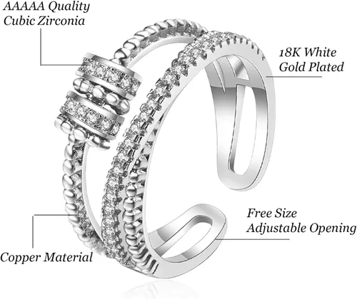 Miniatura 2 de Long tiantian Daughter Gifts from Mom Anxiety Fidget Ring for Daughter Hug Ring for Christmas Gifts Stocking Stuffers 2025 A-circón