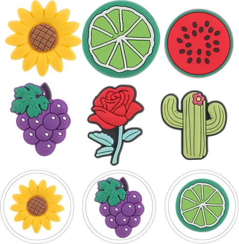 Miniatura 7 de SEWACC 12 puntas de pajita, 12 unidades, girasol, uva y sandía, tapones para pajilla, tapones de silicona para pajitas, protectores de pajitas