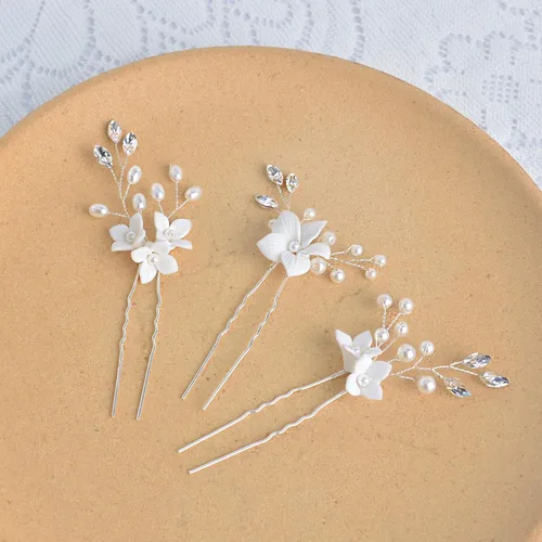 Miniatura 3 de Accesorios para el cabello de novia, 3 piezas de cristal para el cabello, hecho a mano con diamantes de imitación para mujeres, niñas, damas