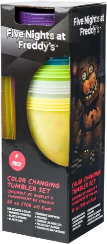 Miniatura 14 de Silver Buffalo Five Nights at Freddy's - Paquete de 4 vasos de plástico que cambian de color con Freddy Fazbear, Bonnie, Chica y Foxy, 24 onzas
