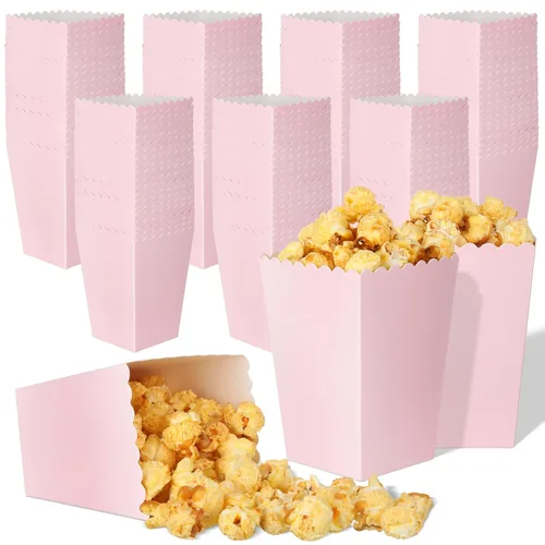 Miniatura 10 de Meanplan Cajas de palomitas de maíz, mini soporte de papel para palomitas de maíz, contenedor de cartón para aperitivos, bolsas desechables