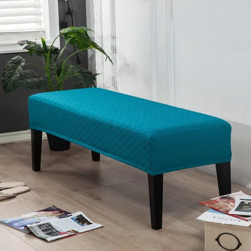 Miniatura 23 de Fundas de banco rectangulares, funda extraíble para silla de comedor, ajuste suave, universal, elásticas, antipolvo, lavable, protector de asiento