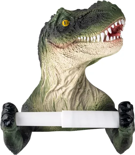 Titular de papel higiénico de dinosaurio, soporte de rollo de papel higiénico de dinosaurio, adhesivo para decoración de pared de baño, soporte de