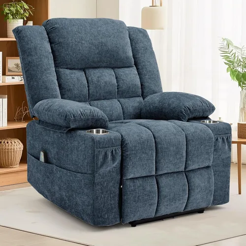 Miniatura 19 de Korser Sillón reclinable giratorio de 360° con mecedora para adultos, sillón reclinable con masaje y calefacción para guardería, silla de columpio