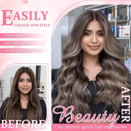 Miniatura 8 de Aison Extensiones de cabello humano real con clip, color marrón oscuro, 2.47 onzas, cabello humano Remy, 12 pulgadas, para mujeres, 7 unidades, 16