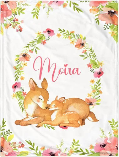 Miniatura 27 de Manta de Bebé Personalizada para Niñas, Manta de Bebé Personalizada con Nombre Súper Suave Mantas con Nombre Personalizado para Niños, Mantas