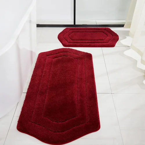 Miniatura 60 de COSY HOMEER Alfombras de Baño Extra Gruesas para Baño - Juegos de Alfombras Antideslizantes de Lino de Baño Suave Felpa 100% Poliéster Fuerte Sala