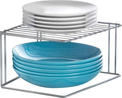 Metaltex - Organizador de cocina con revestimiento de polítermo, organizador de cocina, ahorro de espacio, con revestimiento de polímero, plateado,