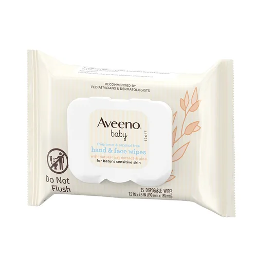 Miniatura 14 de Aveeno Baby Toallitas para manos y cara sin fragancia con extracto de avena y aloe, toallitas limpiadoras e hidratantes para pieles sensibles, sin