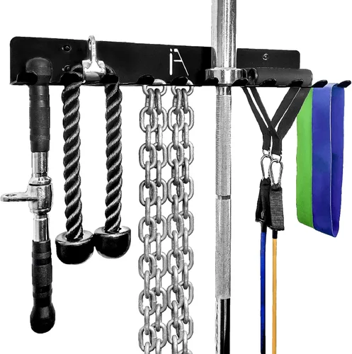 Miniatura 2 de IRON AMERICAN USA Omega Beast Estante de Almacenamiento para Gimnasio de 9 O 11 Ganchos Organizador de Pared para Gimnasio de Servicio Pesado