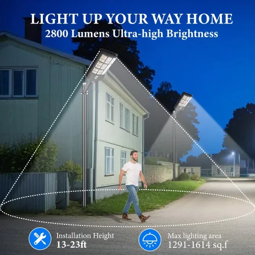 Miniatura 4 de Farolas solares impermeables para exteriores, 6000 W, del atardecer al amanecer, luz solar de estacionamiento con poste de lámpara, sensor
