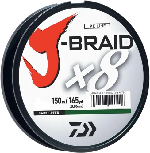Miniatura 5 de Daiwa J-Braid Línea trenzada redonda tejida de 8 filamentos, 150 m