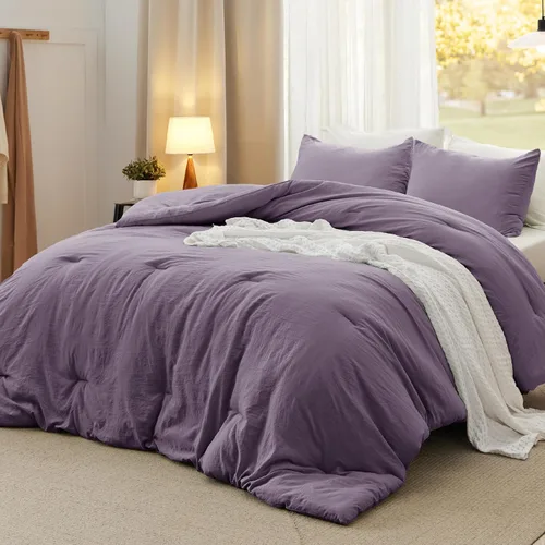 Miniatura 11 de Bedsure Juego edredón suave prelavado individual/individual XL, 365 días, cálido relleno alternativo GentleSoft™, 1 edredón ligero:68x88 pulgadas