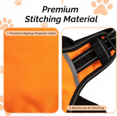 Miniatura 2 de Arnés antitirones para perro pequeño con 2 hebillas de liberación rápida y mango de fácil control, chaleco suave reflectante sin estrangulamiento