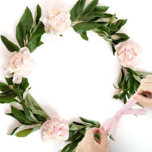 Miniatura 5 de ZOOFOX Paquete de 12 centros de mesa de aro floral de metal con soporte, aro de metal grande de 12 pulgadas para manualidades, anillos de aro
