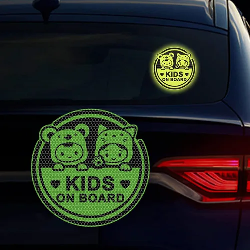 Miniatura 15 de Adhesivo para automóvil de bebé a bordo, 2 unidades, para niños a bordo, súper fuerte, reflectante, para dos bebés en el automóvil, calcomanías