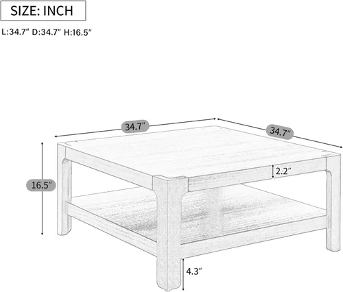 Miniatura 2 de Mesa auxiliar moderna de estilo simple con estante abierto para muebles de sala de estar, color negro