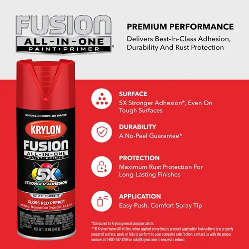 Miniatura 183 de Krylon Fusion - Pintura en aerosol adhesiva todo en uno para uso en interiores y exteriores, 12 onzas, aluminio