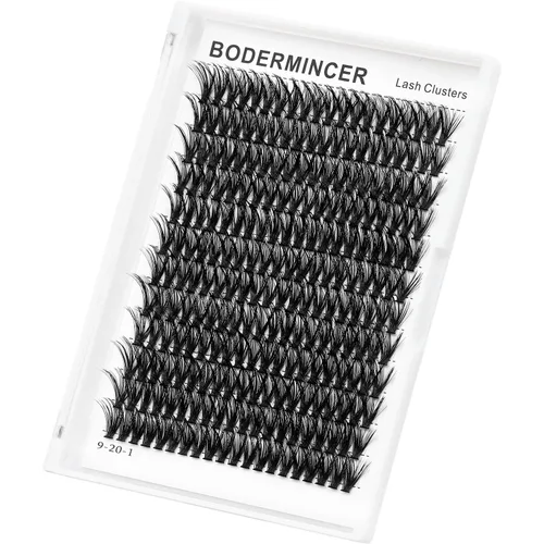 Miniatura 10 de Bodermincer - Bandeja grande de 240 pestañas de rizo D de 0.3 a 0.8 pulgadas (8 a 20 mm) para elegir, pestañas postizas individual para maquillaje