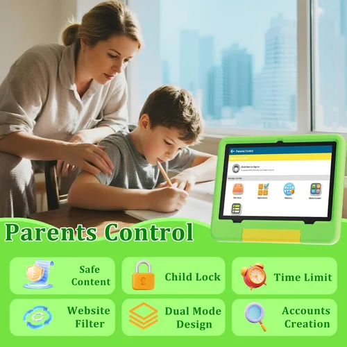 Miniatura 5 de PEICHENG Tableta para Niños con Estuche Protector EVA, Tableta para Niños Android 15.0 PC 10.1 Pulgadas RAM 20GB (4+16Expand) + ROM 128GB IPS 800 *