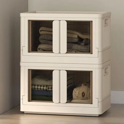 Miniatura 9 de FLEXIMOUNTS 75 QT Contenedores de almacenamiento apilables con tapas, contenedores de almacenamiento de plástico plegables, organizadores de armario