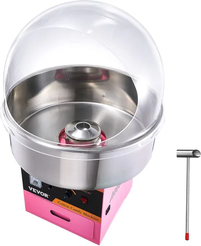 Miniatura 16 de VEVOR - Carro para máquina eléctrica de algodón de azúcar, fabricante de hilo dental comercial de 1000W con tazón de acero inoxidable, cuchara