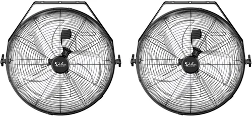 Miniatura 16 de Simple Deluxe 20 Inch High Velocity Wall Mount Fan with Rack, 3 Speed Industrial/Commercial Metal Ventilation Fan,2 Pack