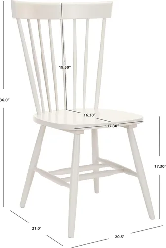 Miniatura 9 de SAFAVIEH Furniture - Juego de 2 sillas de comedor Parker Spindle, color blanco roto - madera maciza - Diseño clásico de Windsor - Ideal para Blanco