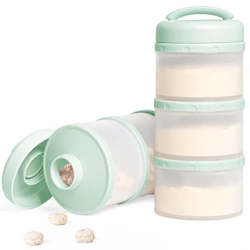 Miniatura 13 de Dispensador de fórmula apilable Termichy, contenedor portátil de leche en polvo, 2 paquetes, gris cálido