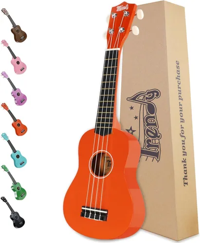 Miniatura 8 de Ukelele soprano de moda para principiantes de 21 pulgadas. Ukelele hawaiano para niños, adultos y estudiantes con bolsa de concierto (negro)