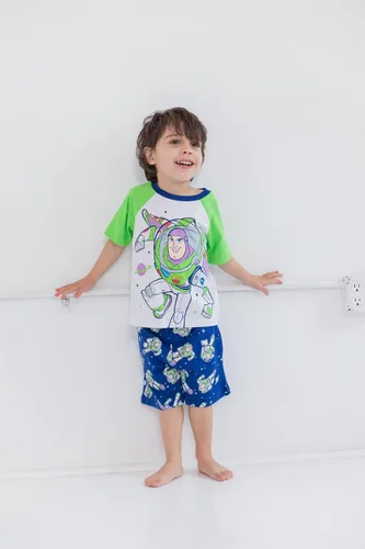Miniatura 2 de Disney Pixar Cars Mickey Mouse King Toy Story Buzz Lightyear - Conjunto de camiseta gráfica y pantalones cortos de rizo francés