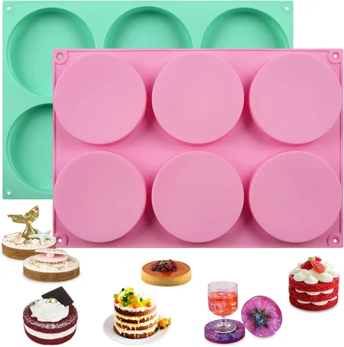 Miniatura 8 de HUAKENER 2 piezas molde de pastel acanalado mini, molde de pastel acanalado de 6 cavidades, molde de silicona antiadherente para hornear para d 2